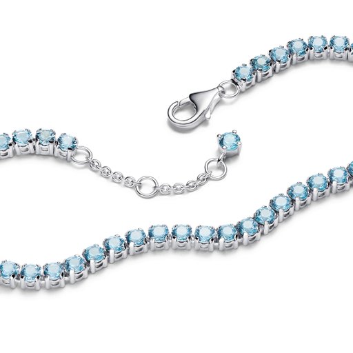 Tennisarmband i äkta silver med blå stenar 18cm