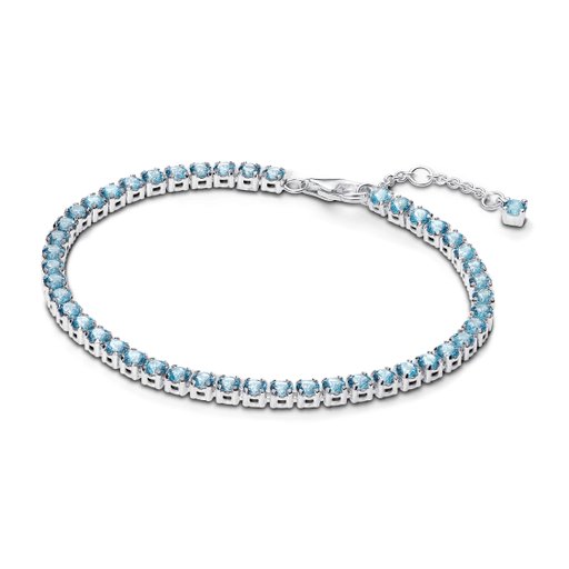 Tennisarmband i äkta silver med blå stenar 18cm