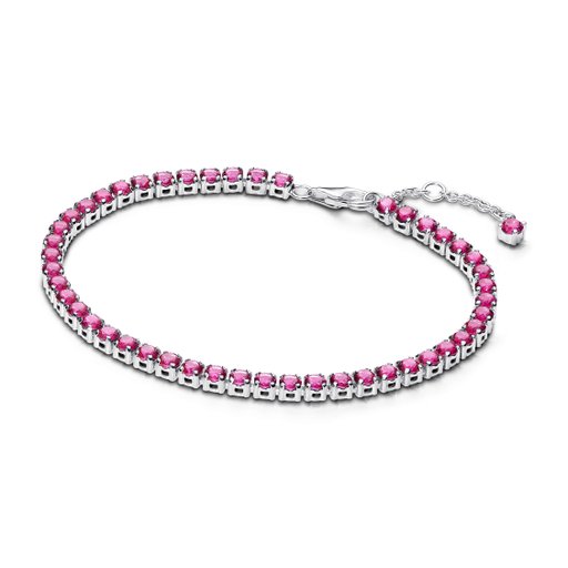 Tennisarmband i äkta silver med rosa stenar 20cm
