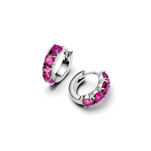 Örhängen i äkta silver med rosa stenar