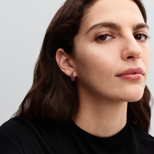 Örhängen i äkta silver med rosa stenar