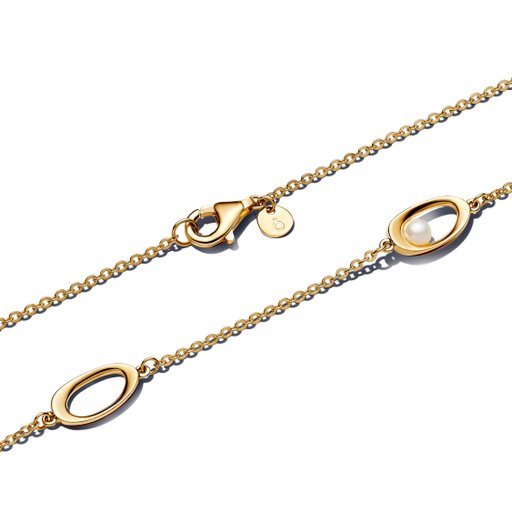 Förgyllt halsband med ovaler