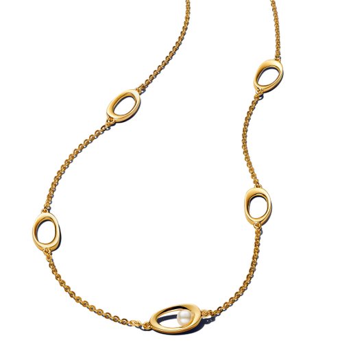 Förgyllt halsband med ovaler