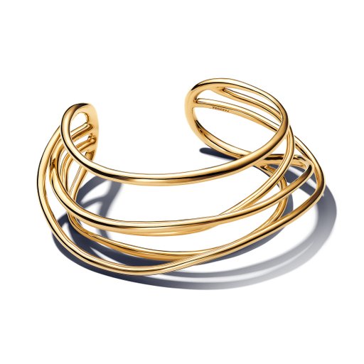 Förgylld armring med flera band 17,5cm