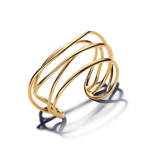 Förgylld armring med flera band 19cm