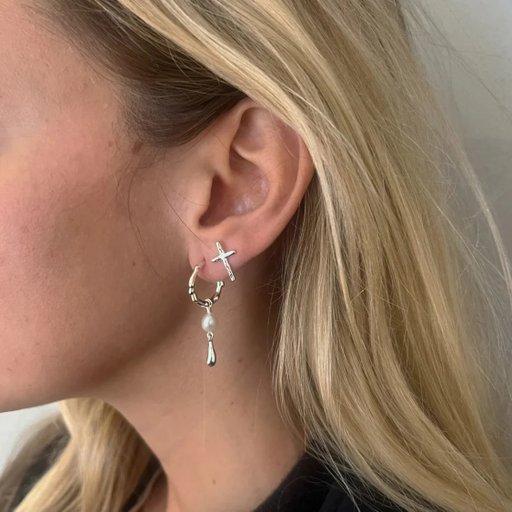 Örhängen Drippy Hoop i äkta silver