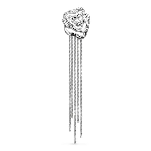 Styckörhänge i äkta silver - Rose Chain Earring