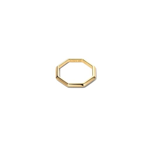 Förgylld ring i äkta silver med kantig form Förgylld ring i äkta silver med kantig form