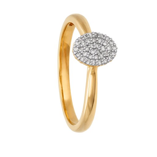 Diamantring i 18K guld - Oval