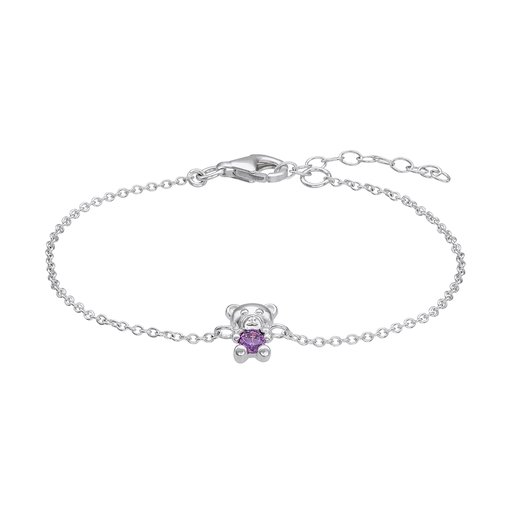Armband med nalle och kubisk zirkonia