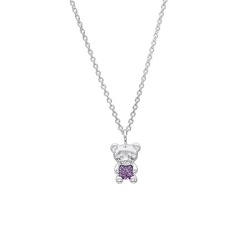 Halsband med nalle och kubisk zirkonia