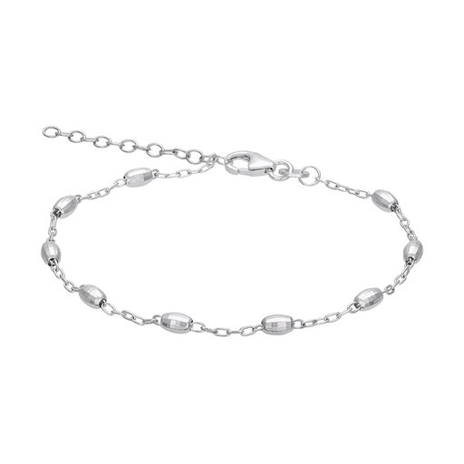 Armband i äkta silver med ovala kulor