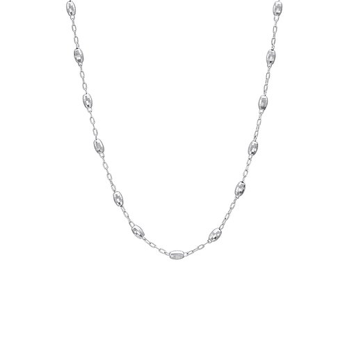 Halsband i äkta silver med ovala kulor