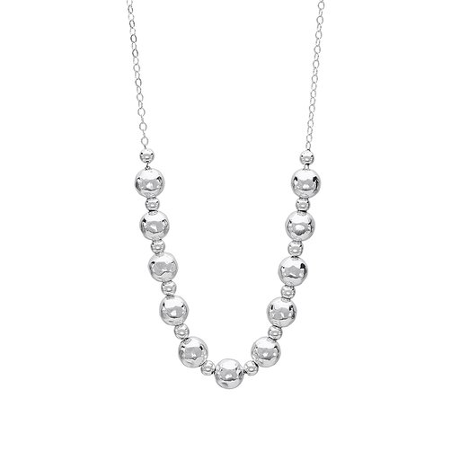 Halsband i äkta silver med hamrade kulor