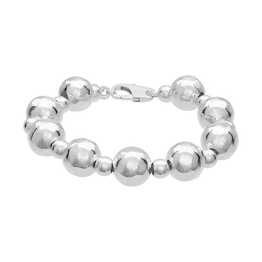 Armband i äkta silver med hamrade kulor