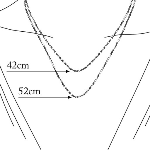 Kedja i förgyllt äkta silver 52 cm