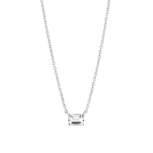 Halsband i äkta silver med rektangulär sten