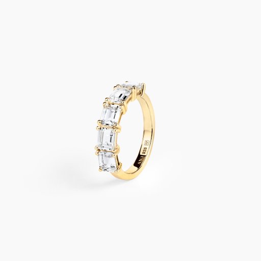 Ring i förgyllt äkta silver med horisontella stenar