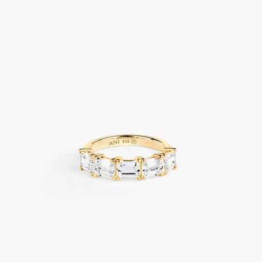 Ring i förgyllt äkta silver med horisontella stenar Ring i förgyllt äkta silver med horisontella stenar