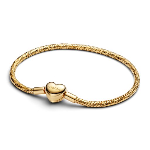 Förgyllt armband med hjärtlås 19 cm