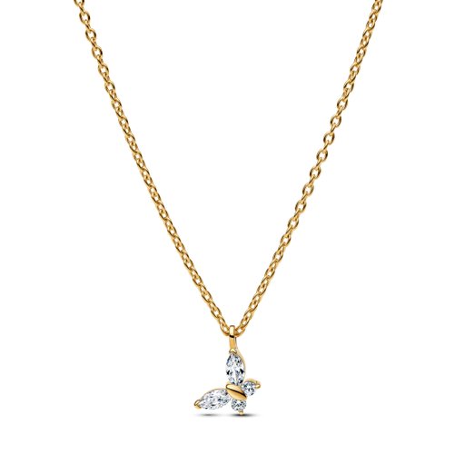 Förgyllt halsband med fjäril