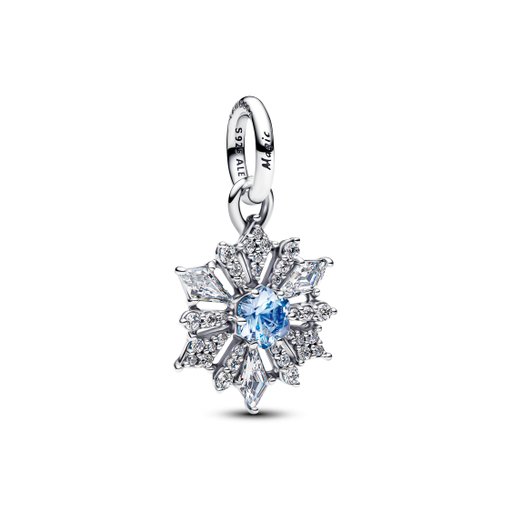 Berlock i äkta silver med hängande snöflinga