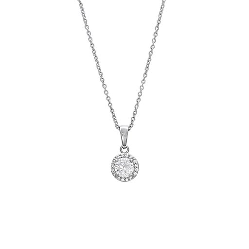 Halsband i äkta silver med halo