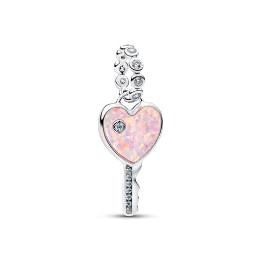 Berlock i äkta silver med rosa nyckel