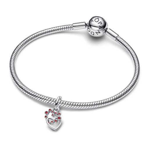 Berlock i äkta silver med två hjärtan