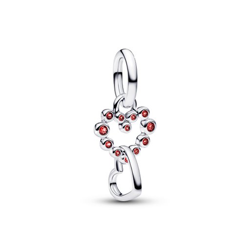 Berlock i äkta silver med två hjärtan