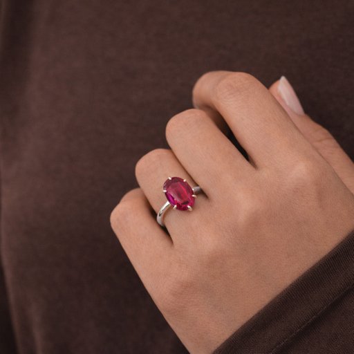 Ring Oval stone i äkta silver