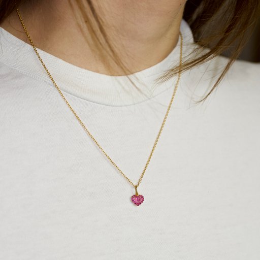 Halsband Heart i förgyllt äkta silver