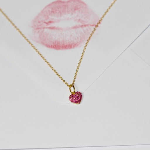 Halsband Heart i förgyllt äkta silver