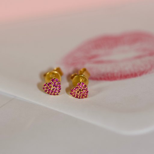 Örhängen Heart i förgyllt äkta silver