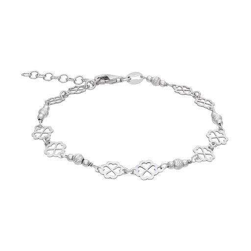 Armband i äkta silver med fyrklöver