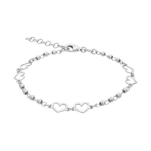 Armband i äkta silver med hjärtan