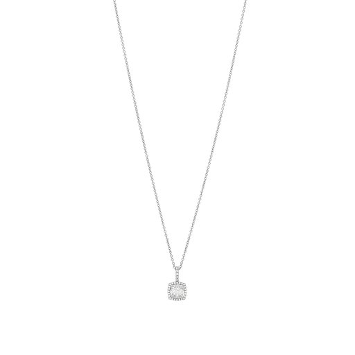 Halsband i äkta silver med glittrande hängsmycke