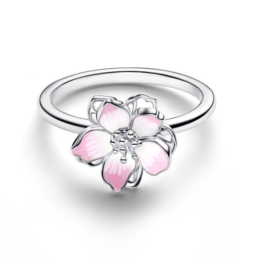 Ring i äkta silver med körsbärsblomma