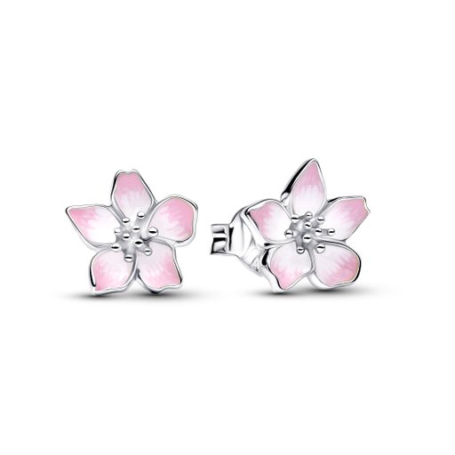 Örhängen i äkta silver med körsbärsblommor