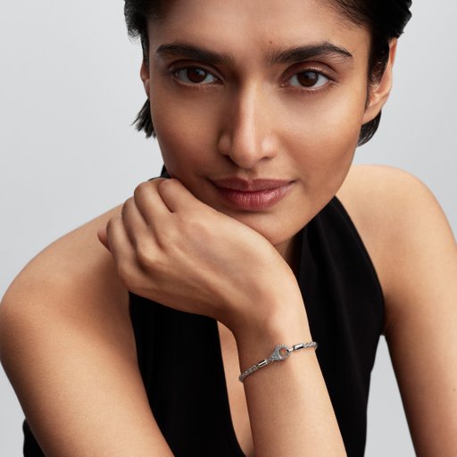 Armband i äkta silver med pavélås 18 cm