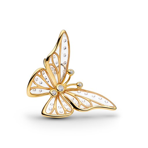 Förgylld berlock med stor fjäril