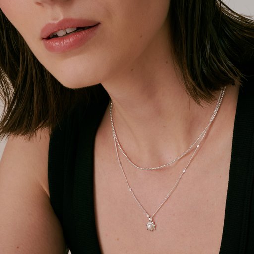 Halsband Florentina Pearl i äkta silver