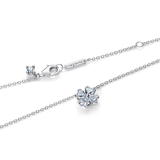 Halsband i äkta silver med fyrklöver