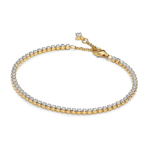 Förgyllt tennisarmband 18 cm