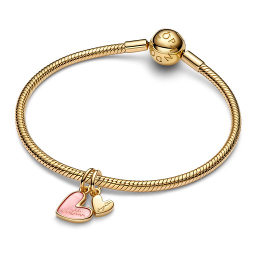 Förgylld berlock med hjärtan