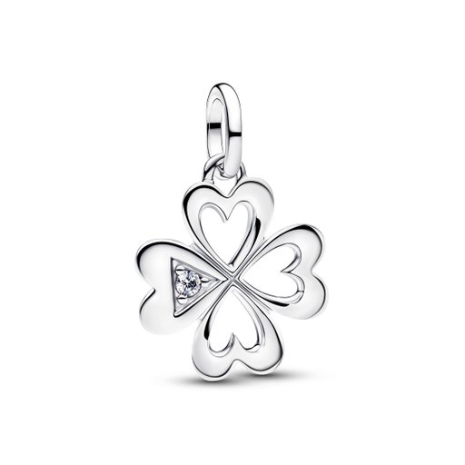 Berlock i äkta silver med en fyrklöver