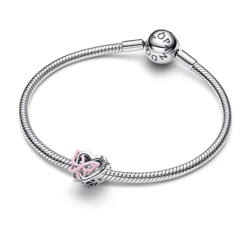 Berlock i äkta silver med hjärta och fjäril