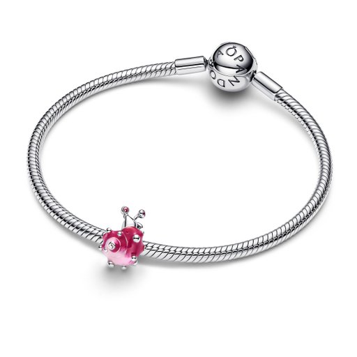 Berlock i äkta silver med rosa snigel