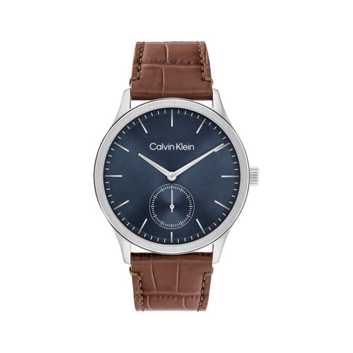 Stålklocka med läderband