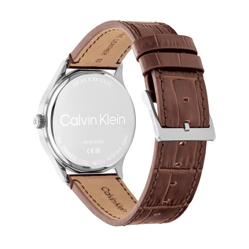 Stålklocka med läderband